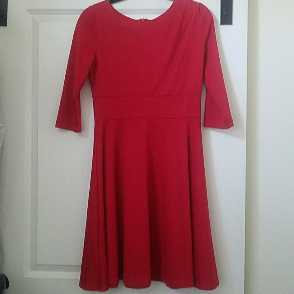 Red knit dress